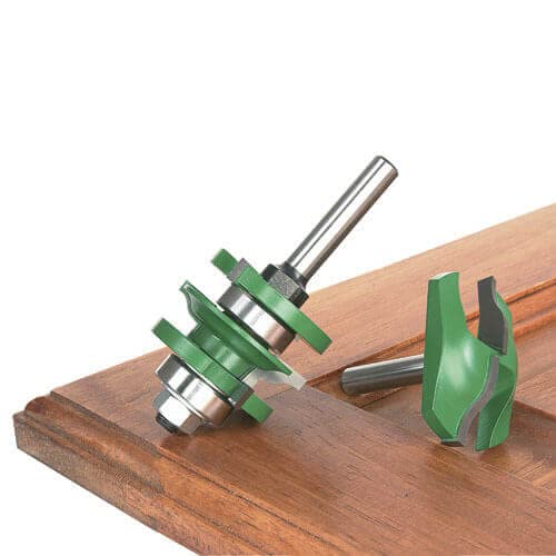 Trend Panel Door Set Ogee, bestehend aus einem Easyset Profile Scriber und Panel Raiser Cutter. Wird