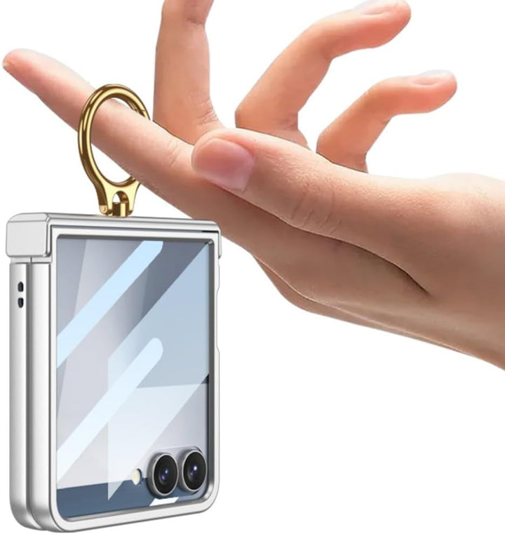 COQUE Handyhülle für Samsung Flip 7 mit HD-Folie, Scharnier-Vollschutz, schlanke, ultradünne magneti