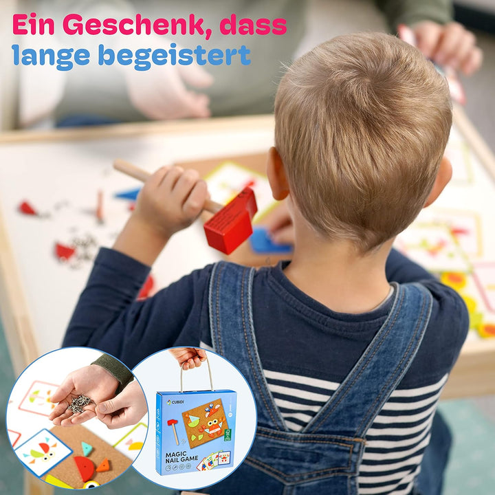 CUBIDI® Kreatives Montessori Hämmerchenspiel - Süsses Hammerspiel für Kinder ab 3 Jahre - Spiele ab