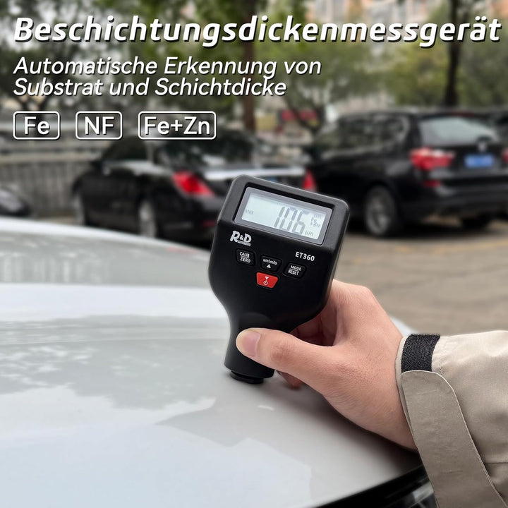 Lackmessgerät Auto RDINSCOS Schichtdickenmessgerät Autolack Lackdickenmessgerät für Auto Car Karosse