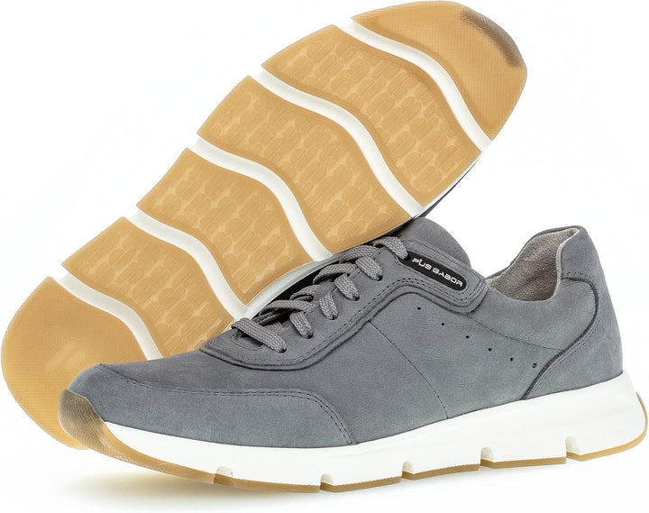 Pius Gabor Herren Sneaker,zertifiziertes Leder,Wechselfussbett,Superflex Sohle 50 EU Grau Platin, 50