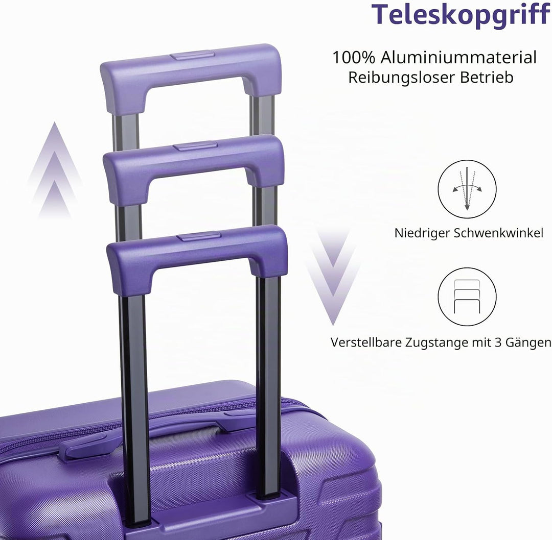 LARVENDER Kofferset 6 Teilig Hartschale Leicht ABS Erweiterbar Reisekoffer Haltbar Handgepäck Sets 4