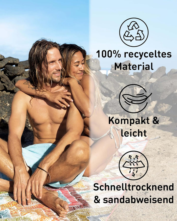 Fit-Flip Strandtuch XXL aus Mikrofaser - leicht und schnelltrocknend - 100% recyceltes Strandhandtuc