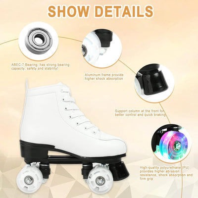 Rollschuhe Doppelreihige Skates Verstellbare High-Top-Rollschuhe Indoor Outdoor Erwachsene Rollschuh