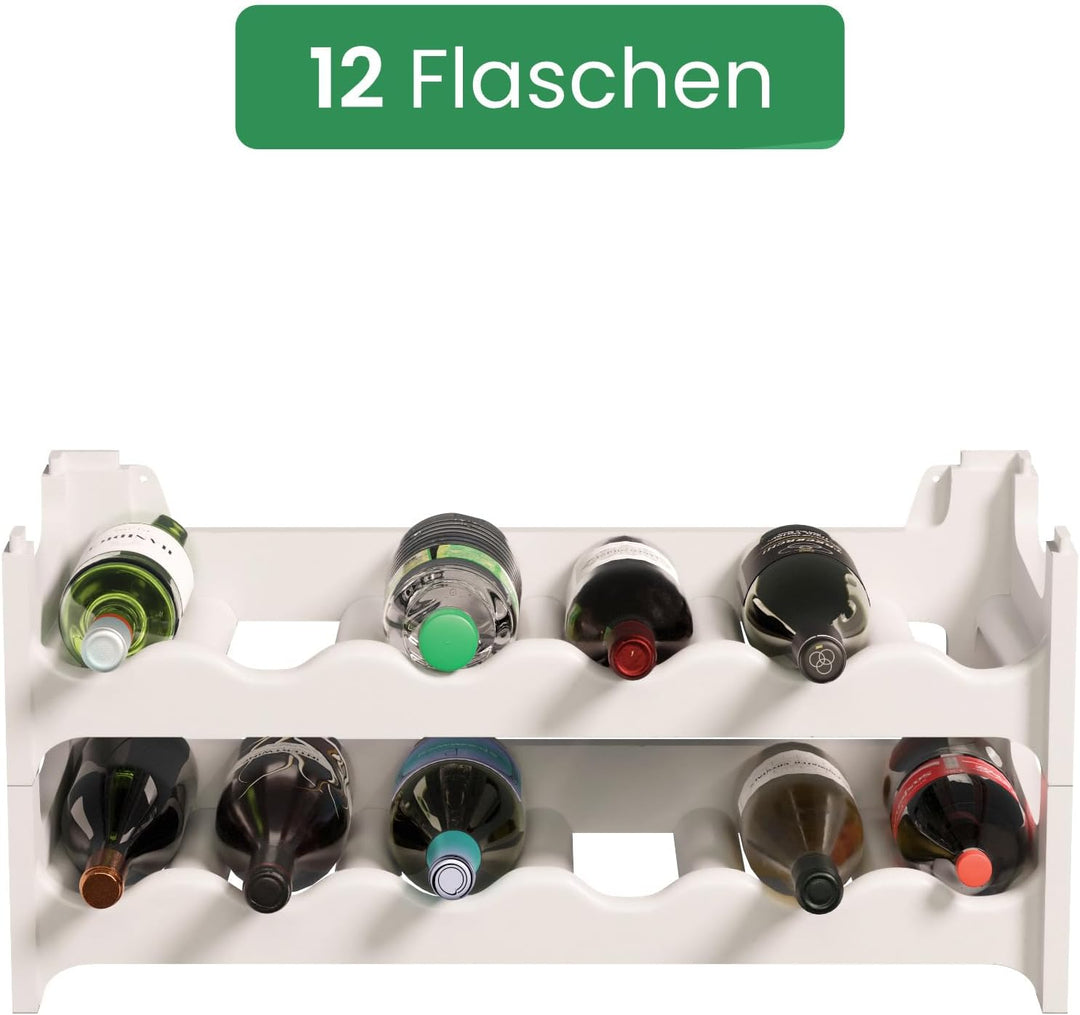 ARTECSIS Weinregal stapelbar Kunststoff für 12 Flaschen, stabiles Flaschenregal in Gastronomie-Quali