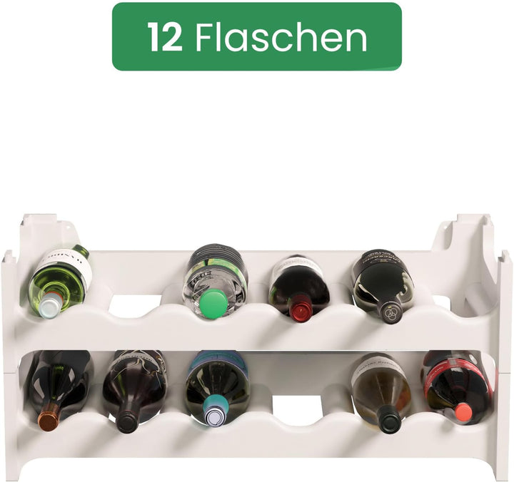 ARTECSIS Weinregal stapelbar Kunststoff für 12 Flaschen, stabiles Flaschenregal in Gastronomie-Quali