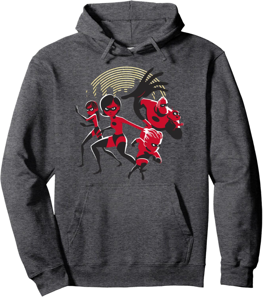Disney Pixar Incredibles City Skyline Family Poster Pullover Hoodie