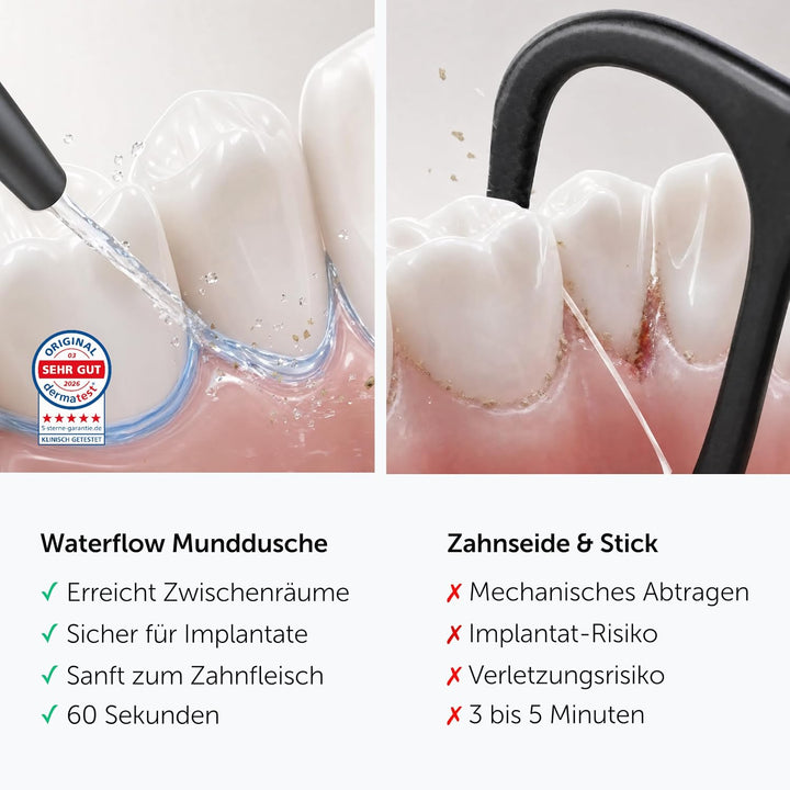 Wondersmile Munddusche PRO - Testsieger 2024 - SmoothFlow-Technologie für optimale Zahn- &amp; Zahnfleis