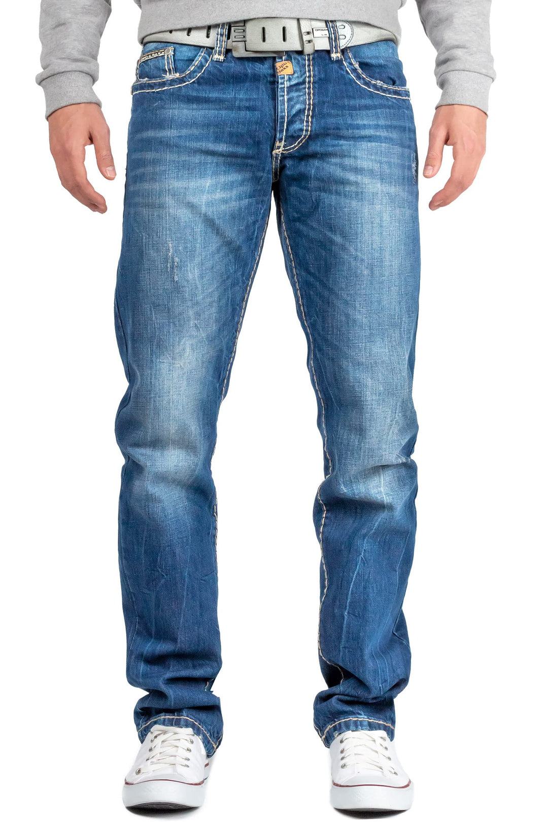 Cipo &amp; Baxx Herren Jeans mit dicken Nähten 29W / 30L Blau - 04, 29W / 30L Blau - 04
