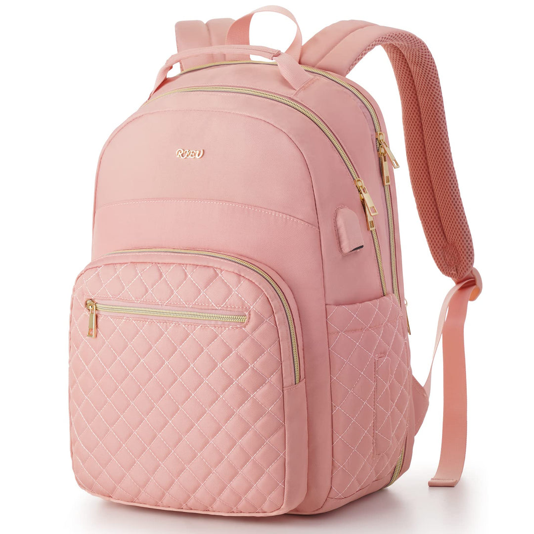 RJEU Schulrucksack Mädchen Teenager,Schule Rucksack Damen mit 15,6 Zoll Laptopfach für Student Uni S