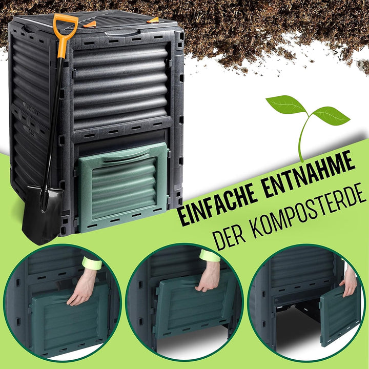 Schauer Gartenkomposter 300 Liter Kunststoff Schnellkomposter Thermokomposter Kompost Abfall Box Kom