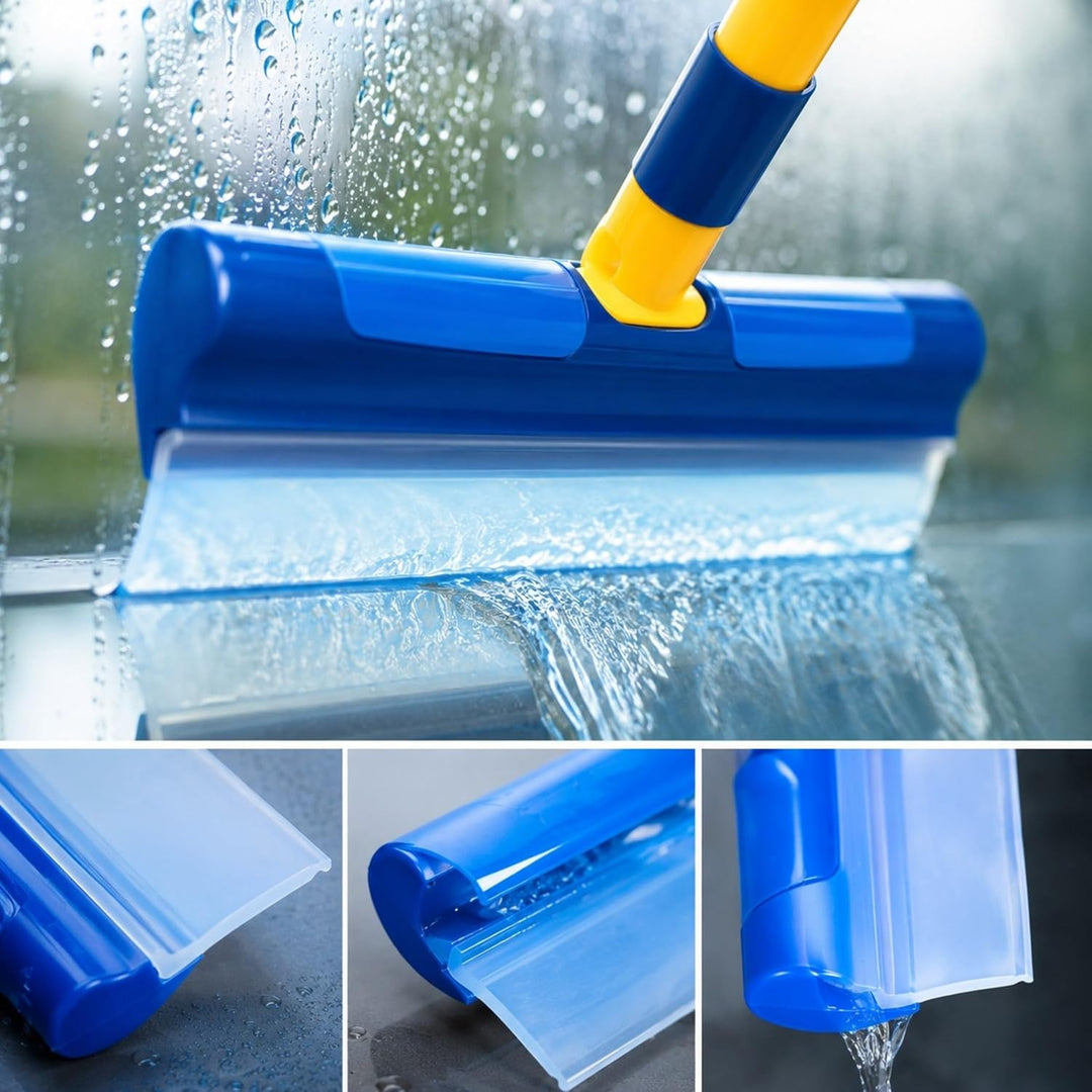 AquaBLADE Set Nr. 2 - Kleiner und grosser Wischer mit Silikonlippe, Wasserauffangrinne und externem