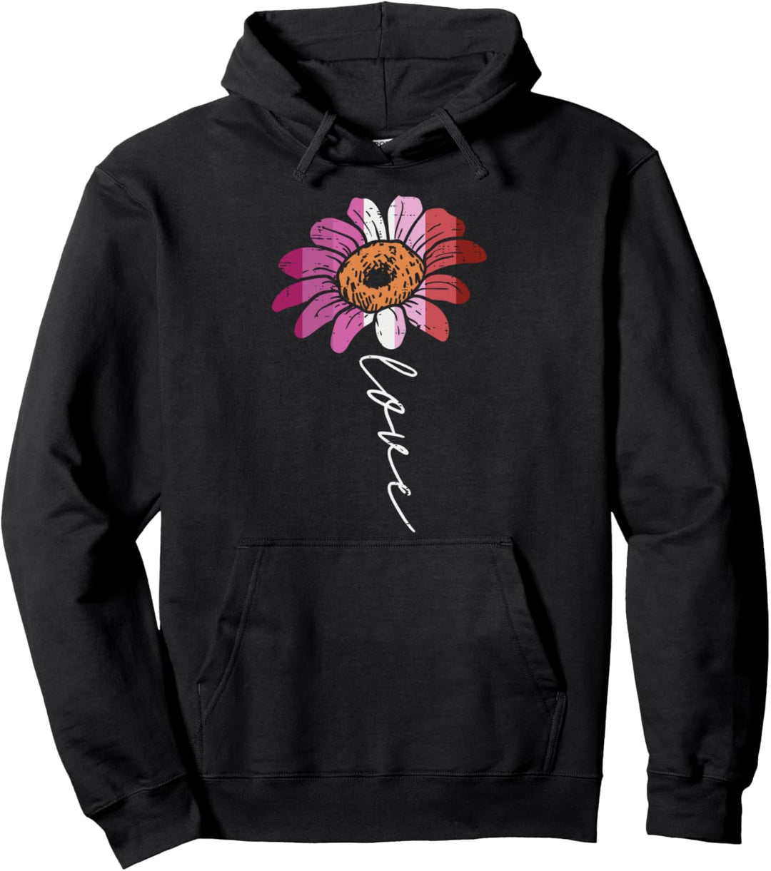 Love Sunflower Floral LGBT Lesbian Flag Gay Pride Ally Pullover Hoodie