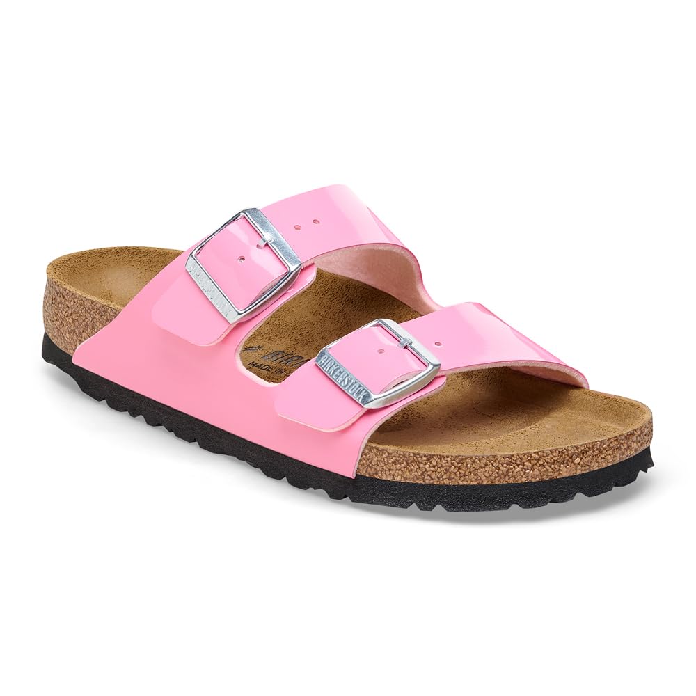 BIRKENSTOCK Unisex Arizona BS Birko-Flor Patent Sandalen 36 EU Schmal Rosa, 36 EU Schmal Rosa