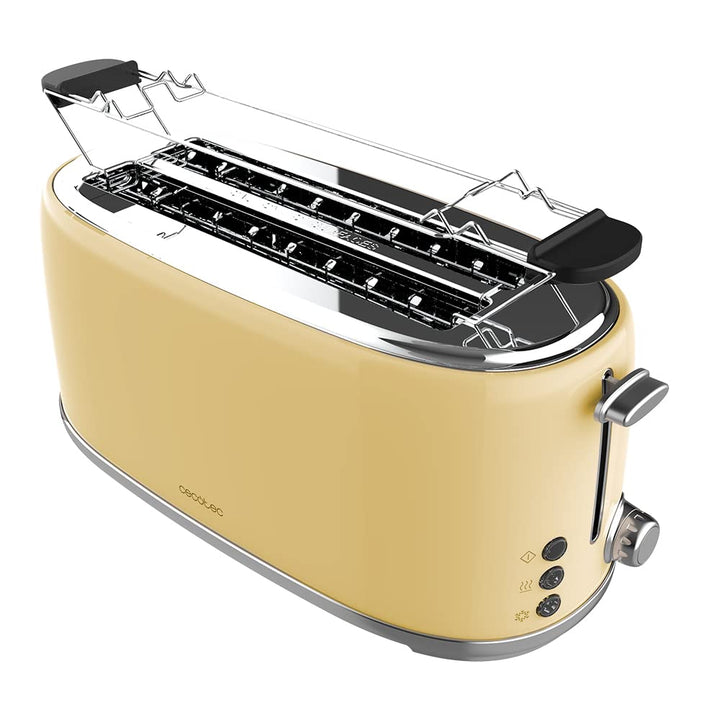 Cecotec Toaster Toast&amp;Taste 1600 Retro Double Beige, 4 Scheiben, 1630 W, 2 Schlitze mit 3,8 cm Breit