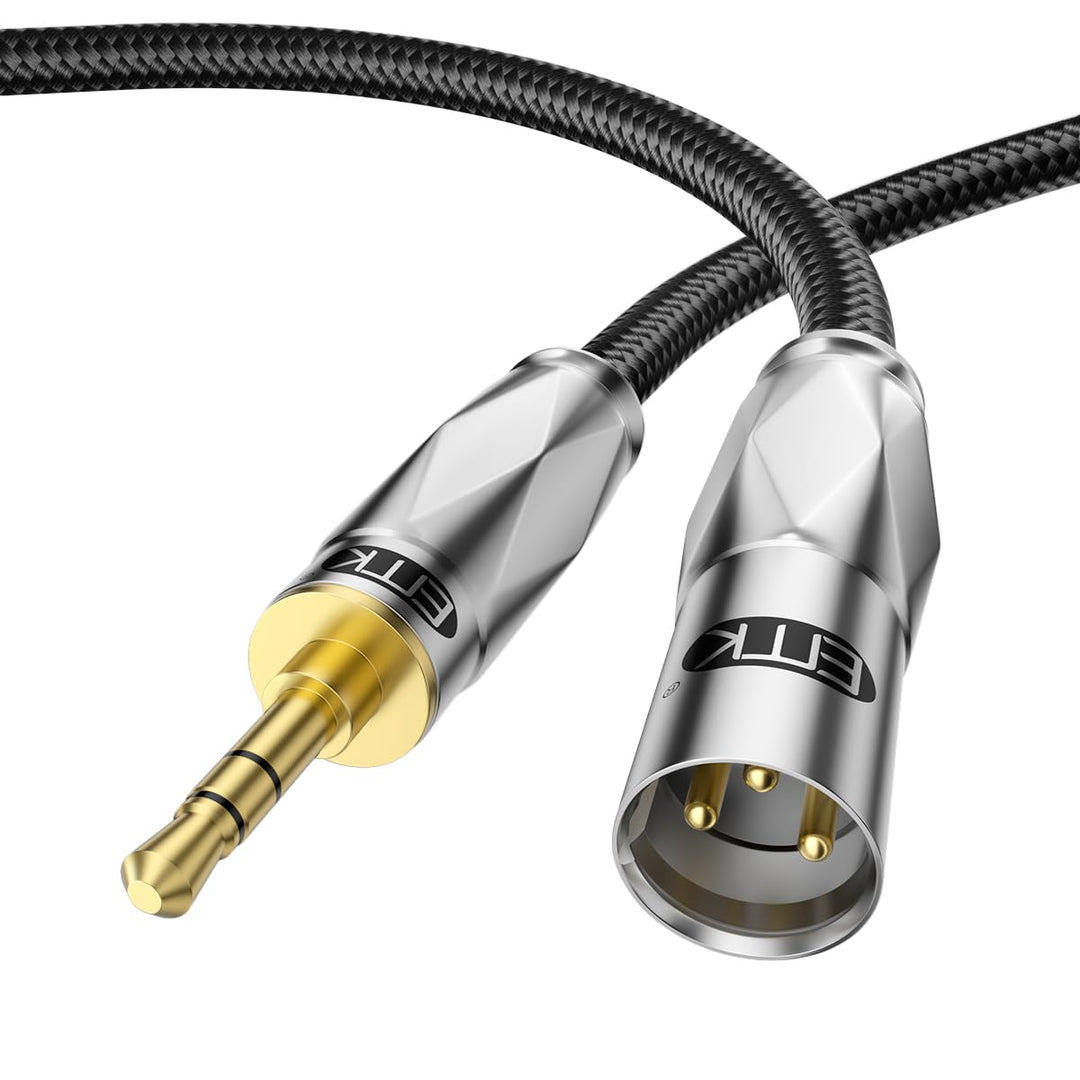 EMK 5 Meter Unsymmetrisches 3,5mm auf XLR Kabel, XLR-Stecker auf 3,5mm Stecker Kabel für Smartphones