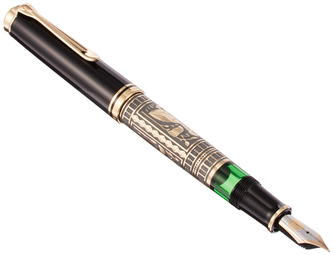 Pelikan Füllhalter Toledo 900, Schwarz, Feder B (breit), hochwertiger Kolbenfüller im Geschenk-Etui,