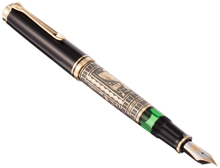 Pelikan Füllhalter Toledo 900, Schwarz, Feder B (breit), hochwertiger Kolbenfüller im Geschenk-Etui,
