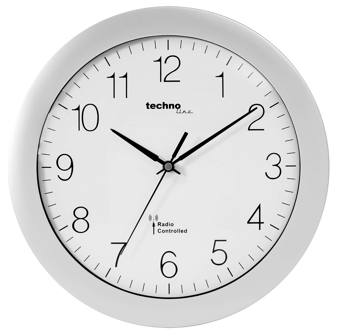 Technoline, WT 8000 Funk-Wanduhr, Ø 30cm, Silber Silber Single, Silber Single
