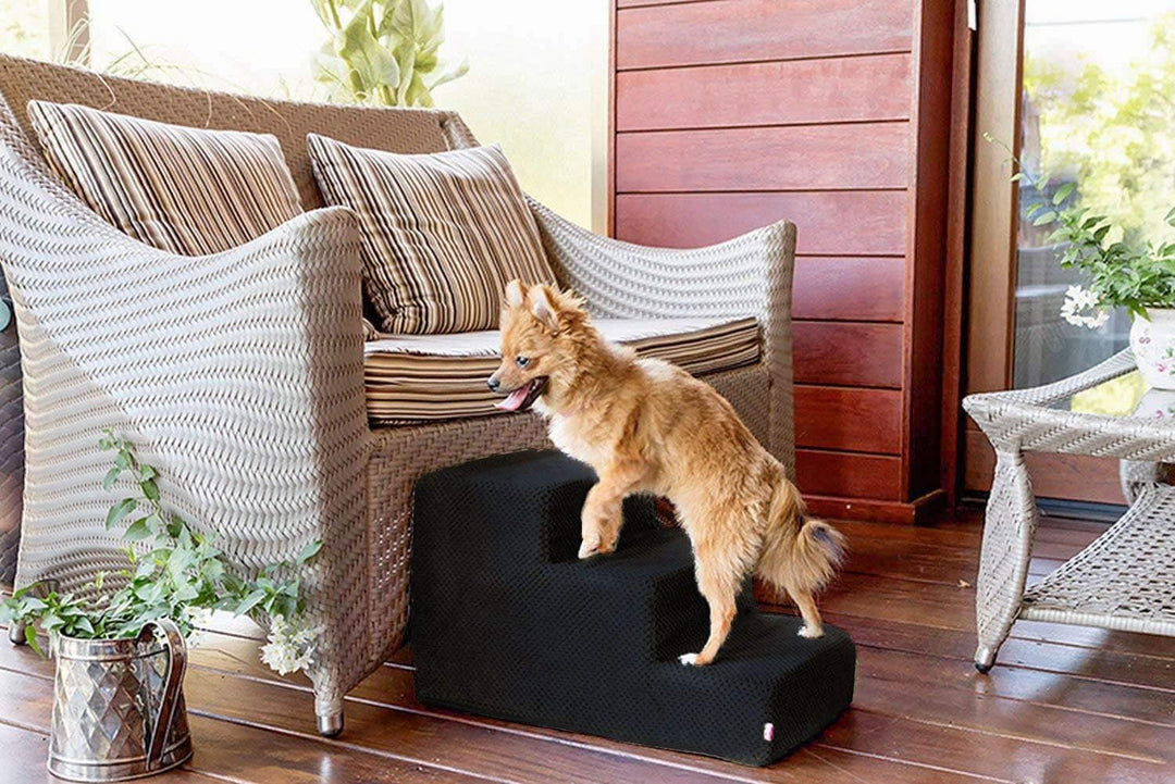 Hundetreppe 30 cm hoch | Katzentreppe Haustiertreppe | 3 Stufen | Hunde Katzen Haustier | für Bett u