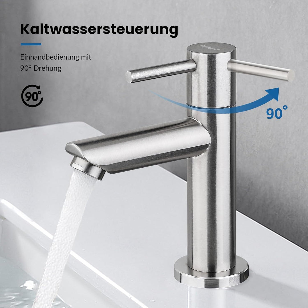 Ibergrif M18103 Kaltwasser-Waschtischbatterie, Einhand-Waschtischbatterie für Aussenbereich, Gäste-W