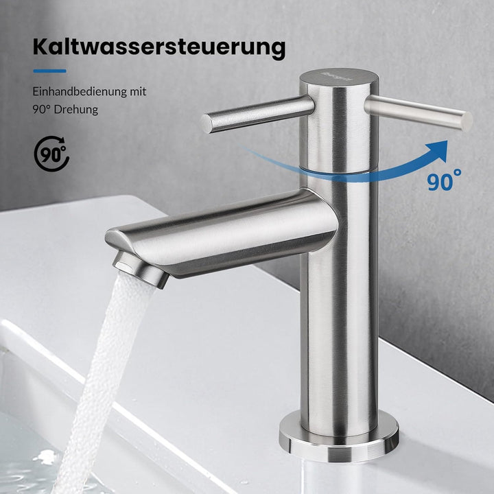 Ibergrif M18103 Kaltwasser-Waschtischbatterie, Einhand-Waschtischbatterie für Aussenbereich, Gäste-W