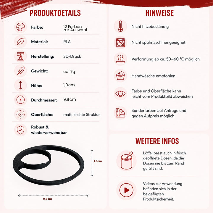 Löffelhalter (3) ESN für 300 g Protein Dosen z.B. Flexpresso, Whey, Matcha – Scoop Halter &amp; Abstreif