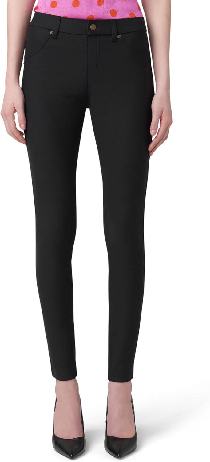 Essential Denim-Leggings für Damen von HUE | Modische Leggings mit Gesässtaschen XS Schwarz, XS Schw