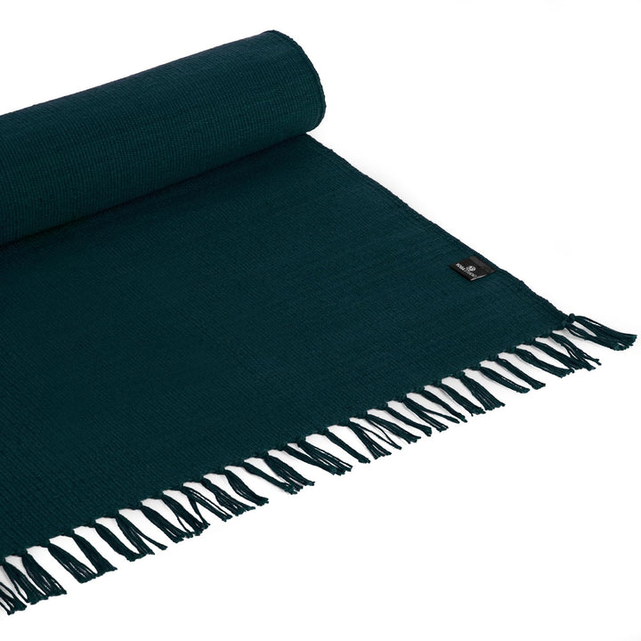 Yoga Studio Bio Yogamatte Teppich - 196cm x 70cm Yoga Teppich mit Quasten Baumwolle Yoga Teppich für