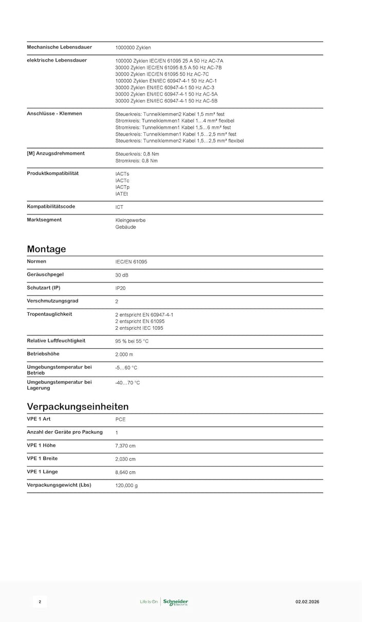 Schneider Electric A9 C21732 Schütz Modular ICT 25 A 2 NO 230-.240 V 50 Hz Mo