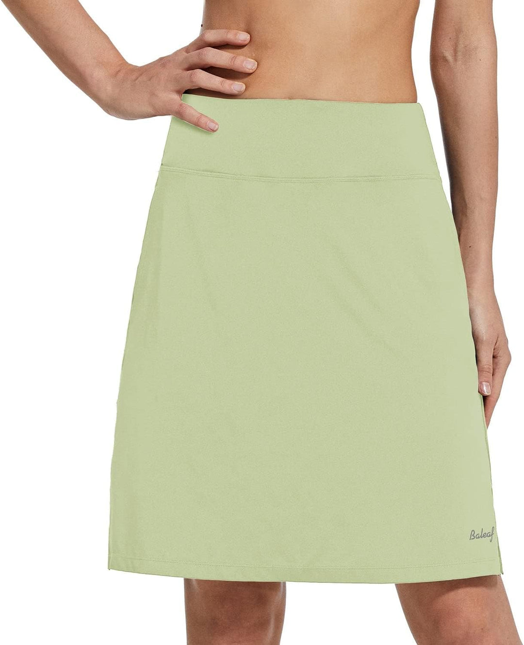 BALEAF Damen Tennisrock Knielang Sportrock hoher Taille Golfrock Outdoorrock Hosenrock mit Tasche XS