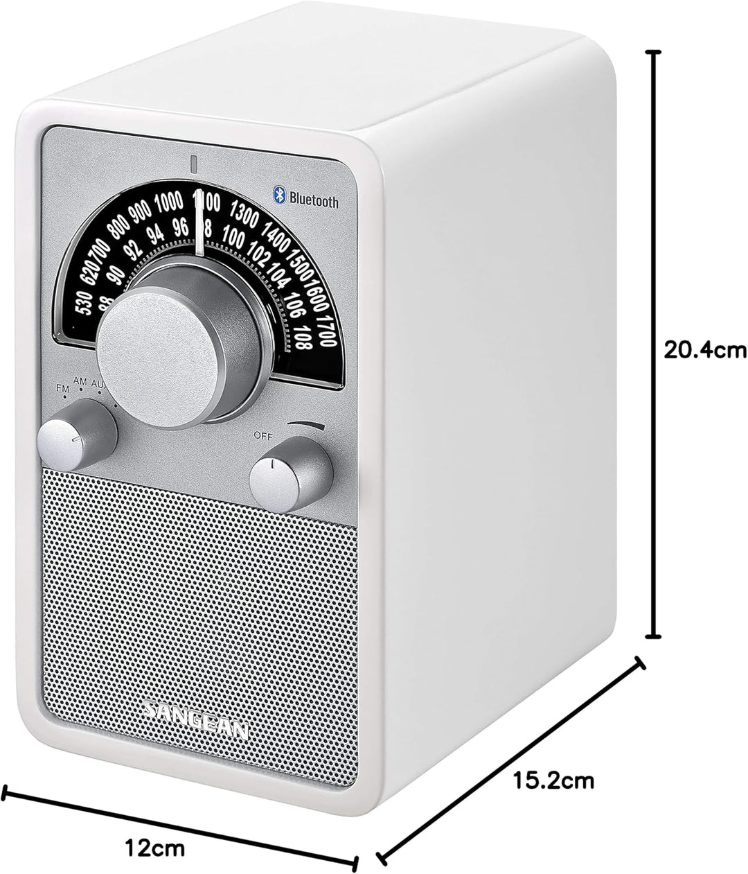 Sangean WR-15 Retro Radio mit FM und AM - Vintage Design - Bluetooth Streaming - Einzigartiges Holzg