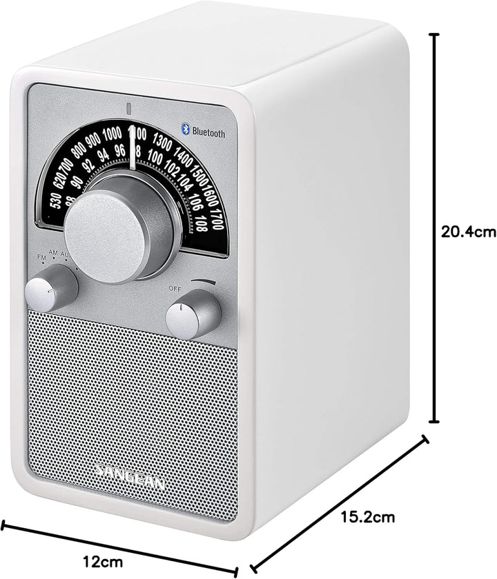 Sangean WR-15 Retro Radio mit FM und AM - Vintage Design - Bluetooth Streaming - Einzigartiges Holzg