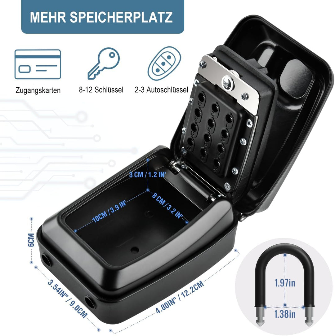 ENONEO Schlüsseltresor mit Zahlencode Schlüsselbox mit Bügel Ultra-Robustes Kleine Schlüsselsafe Aus