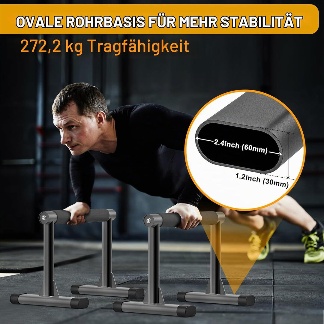 Kipika Parallettes Bars, Push-Up-Bars und Dip-Bar mit komfortablen, dicken Griffen, wackelfreie Fitn