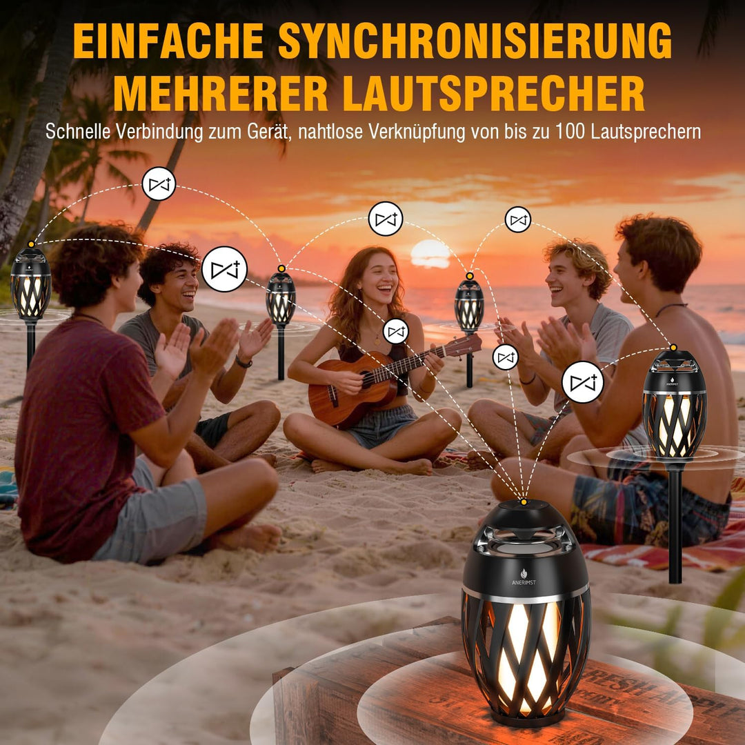 Verbesserte Multi-Sync-Lautsprecher mit Licht | Wasserdichte Outdoor-Lautsprecher mit Auto-Pairing |