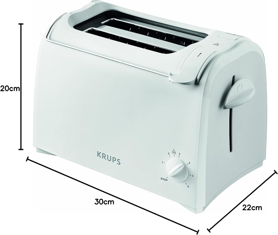 Krups KH1511 Toaster Aroma mit 6 Bräungssufen und 2 Toastschlitze, weiss A 1 -