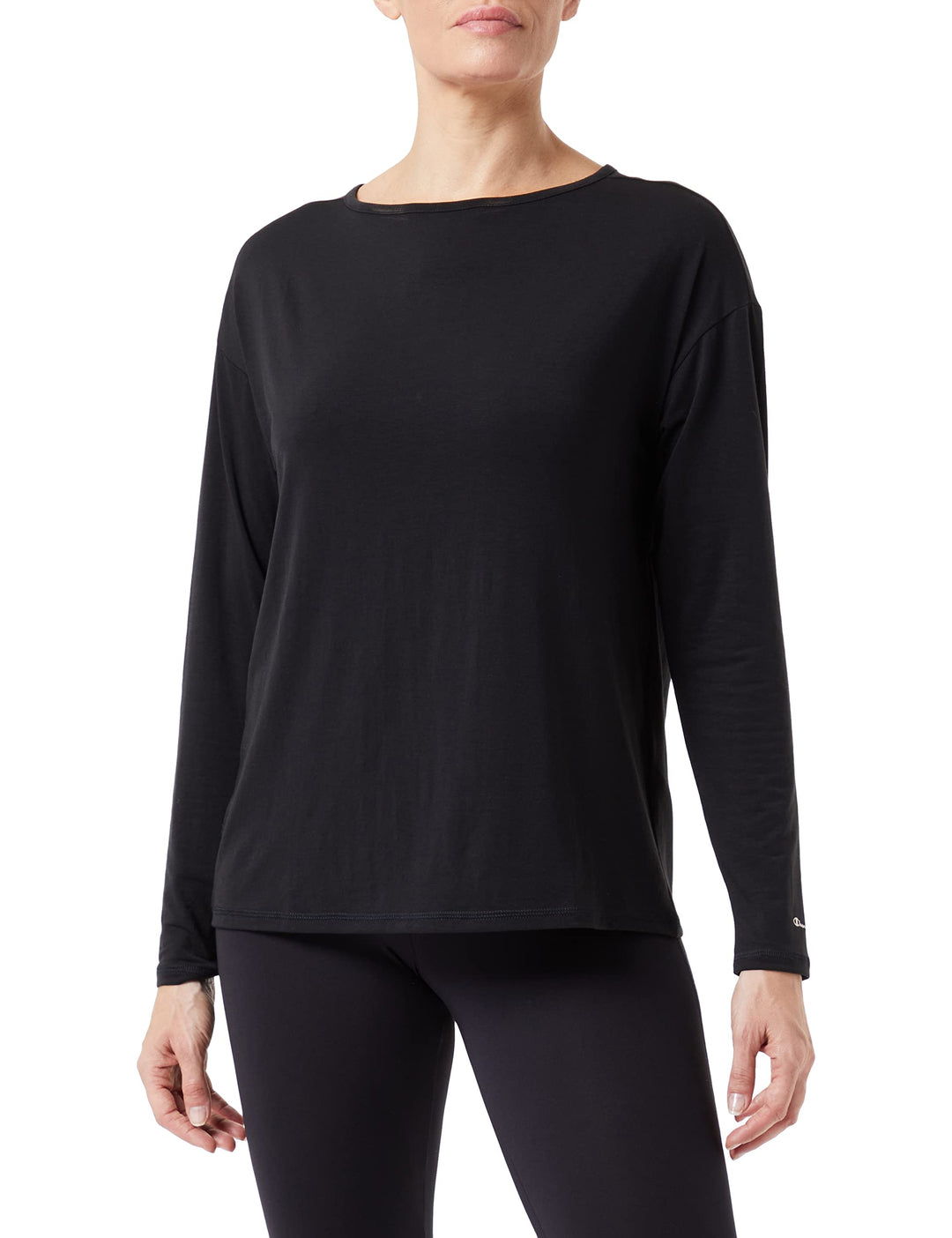 Champion Damen C-Sport Yoga L-s T-Shirt XS Schwarz, XS Schwarz