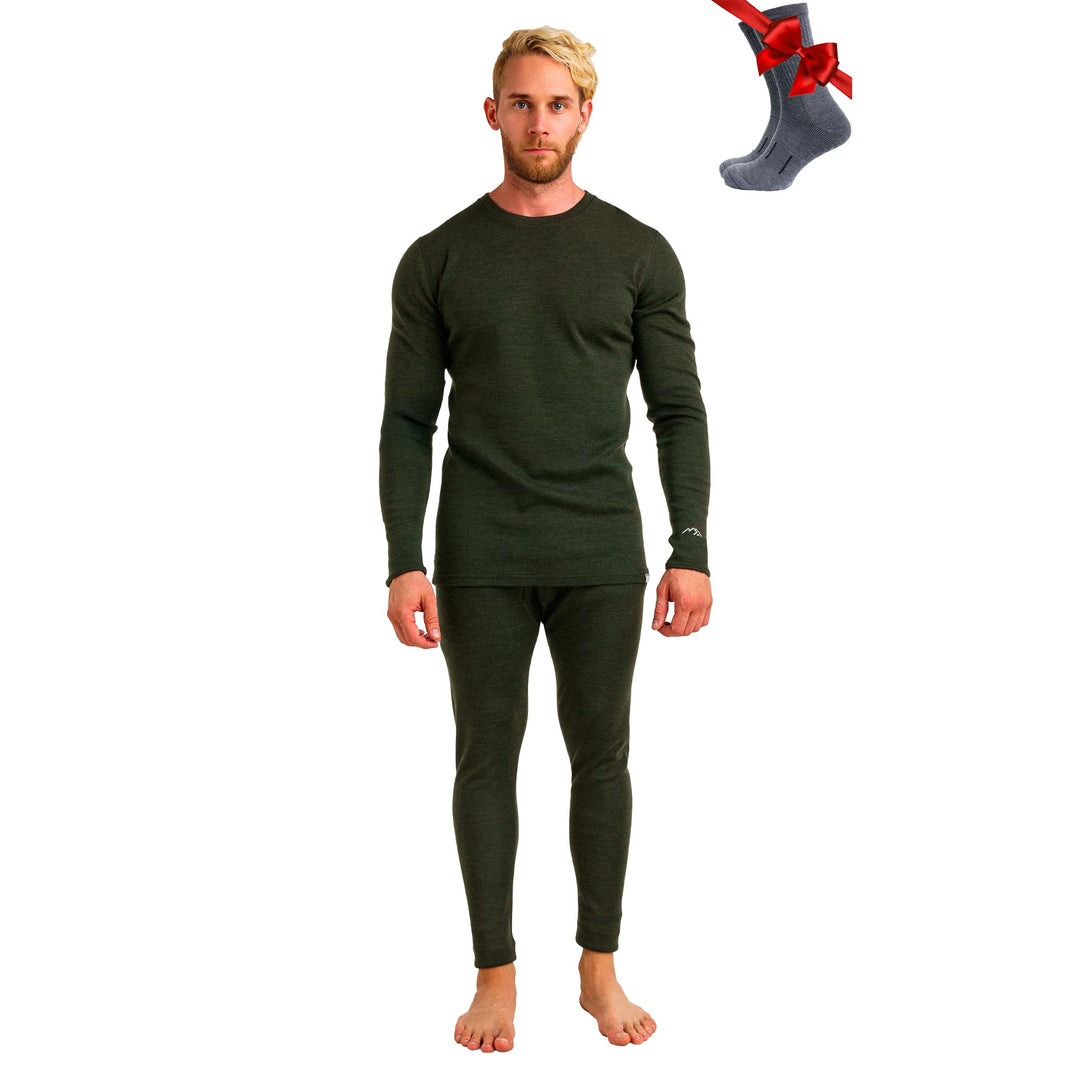 Merino.tech 100% Merino Unterwäsche Herren Set - Leicht, Mittelgewicht, Thermounterwäsche Merinowoll