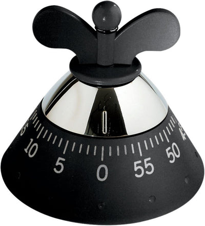 Alessi A09 W Kitchen Timer, Küchentimer aus thermoplastischem Harz, weiss ,, 10,5cm, Weiss