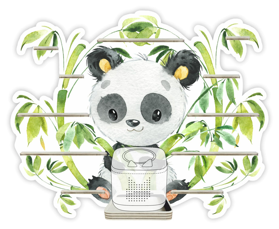 Farbklecks-Collection Tonie Regal Panda, Wandregal für bis zu 40 Hörfiguren, mit speziellem Ablagefa