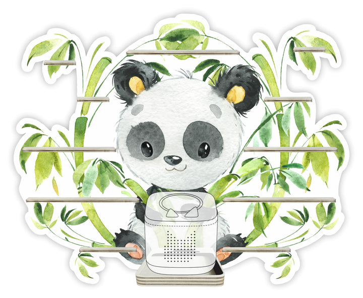 Farbklecks-Collection Tonie Regal Panda, Wandregal für bis zu 40 Hörfiguren, mit speziellem Ablagefa