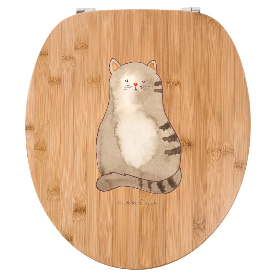 Mr. & Mrs. Panda Motiv WC Sitz Katze sitzend - Geschenk, Katzensouvenirs, WC-Sitz, Katzenbesitzerin,