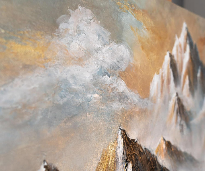 YS-Art Landschaftsmalerei Acryl Gemälde Berge auf Leinwand Moderne bilder set handgemalt Wandbild Wo