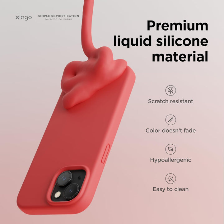 elago Flüssig Silikon Case Kompatibel mit iPhone 15 Hülle, Premium Silikon Handyhülle, Ganzkörper Sc