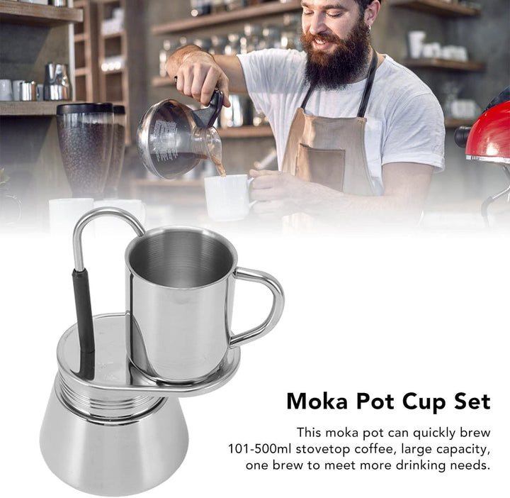 Herdplatten-Espressokocher, Mini-Edelstahl-Moka-Topf-Set 1 Tasse, Italienischer Mokka-Kaffeebereiter