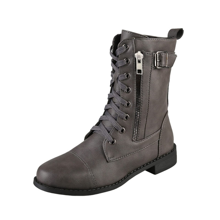 Schuhe Stiefel Ferse Stiefel Reissverschluss Motorrad Seitenstiefel Ritter Chunky Booties Stiefel fü