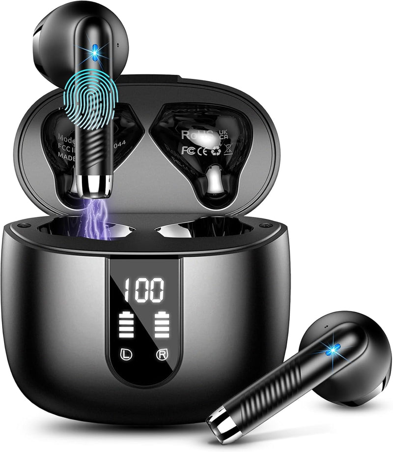 Bluetooth Kopfhörer, In Ear Kopfhörer Kabellos Bluetooth 5.3 Kabellose Kopfhörer mit 4 Mic, 2023 Neu