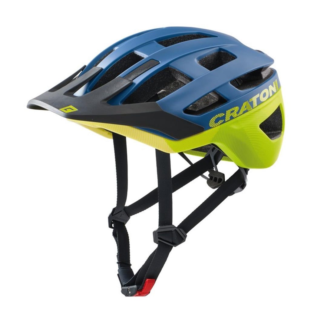 Cratoni Allrace Fahrradhelm Trail Endurohelm Bikehelm Allround blau-gelb S-M 52-57, blau-gelb S-M 52