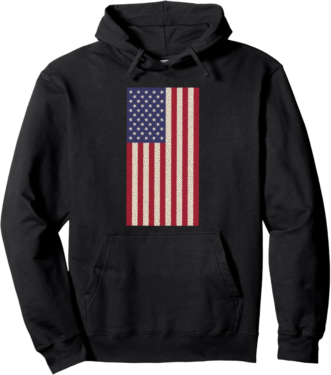 Retro Amerikanische Flagge Pullover Hoodie